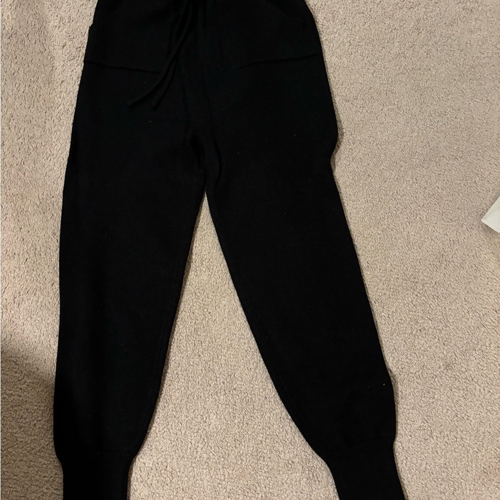 MABLE Black Jogger Knit Pants with Tapered Leg